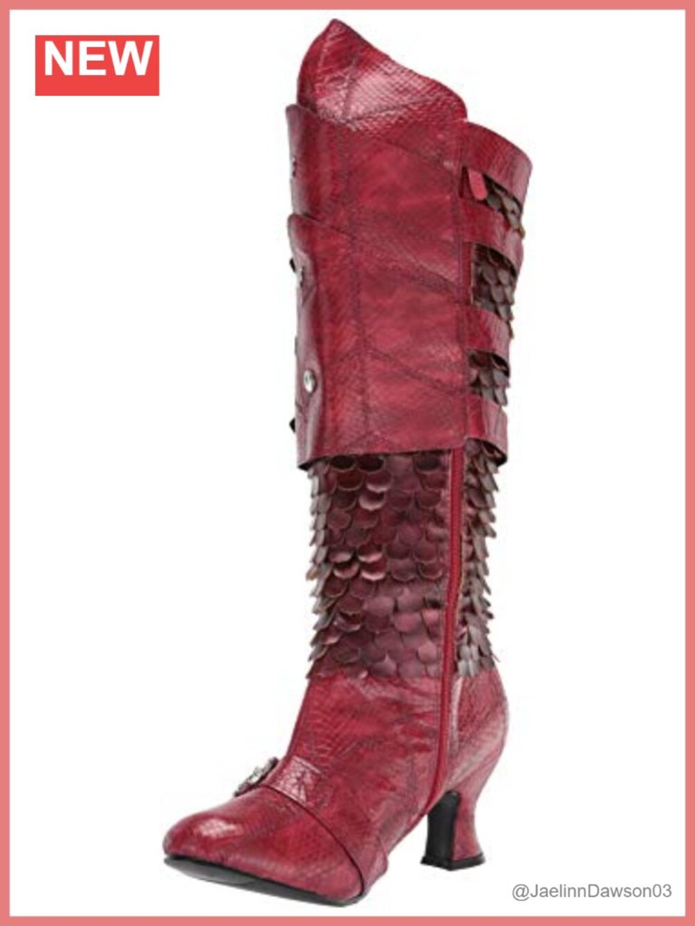 Knee High Pointed Toe Block Heel Zip Boots Rhinestone Tassel Christmas
